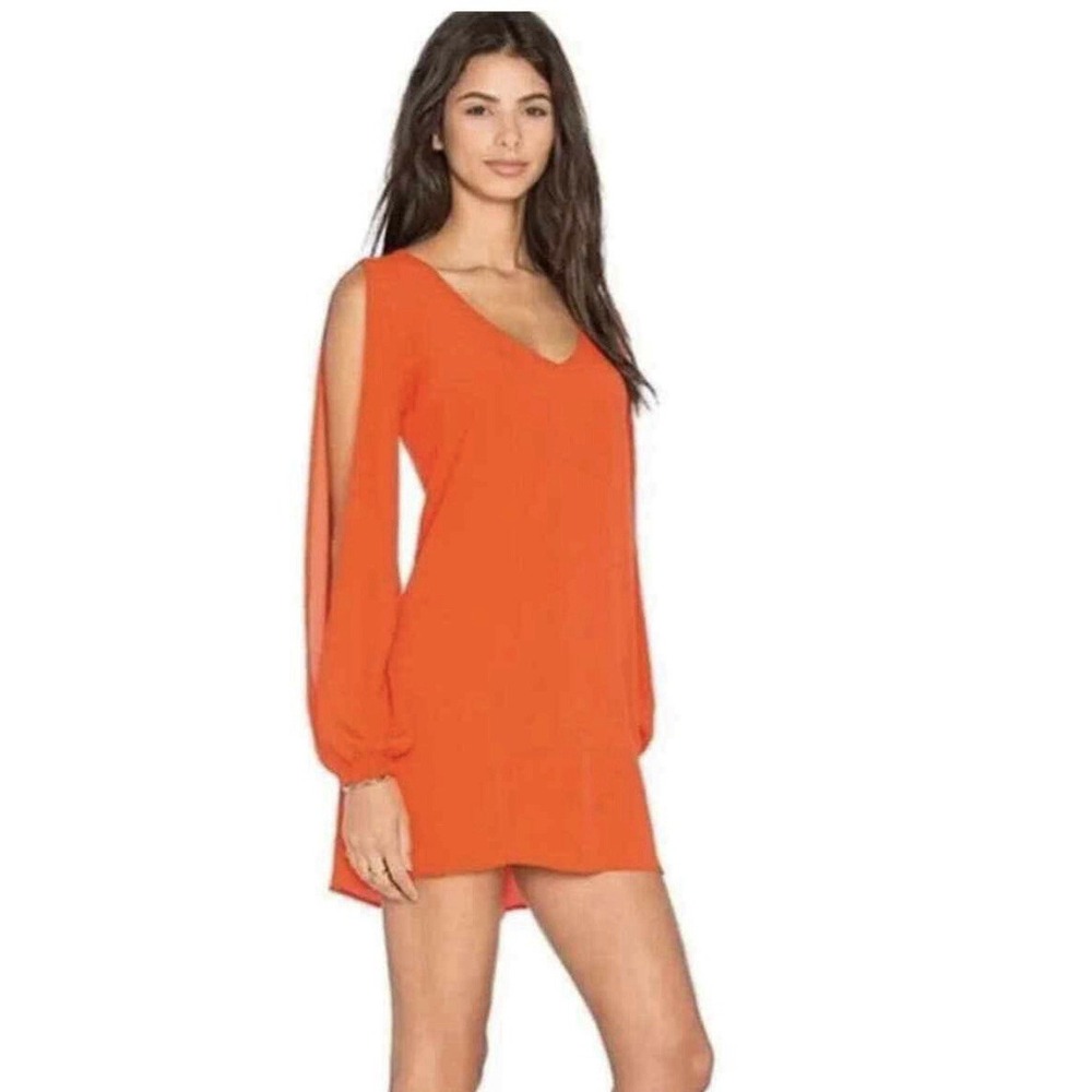 Lovers N Friends Split‎ Sleeve Orange Mini Dress Size Small